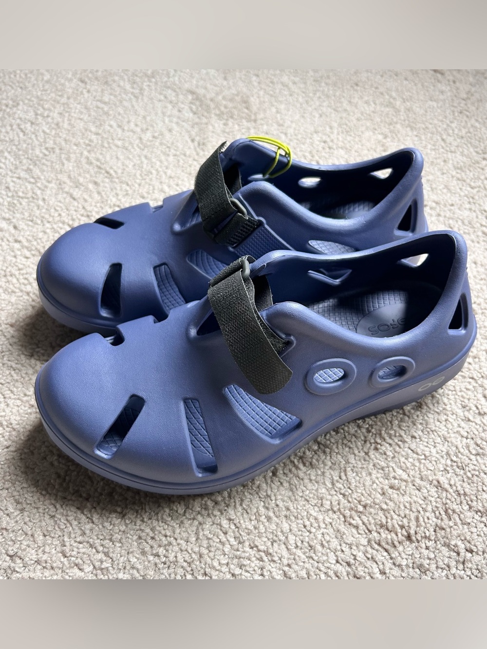 Women’s Size 7 Mens 5 OOFOS Oocando Sandals Water Drop Blue Arch Support $99 NEW